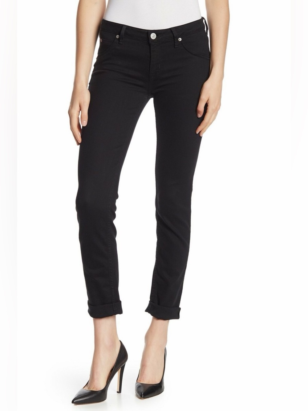 Hudson Bacara Crop Straight-Leg Cuff Jeans Size 24 $189